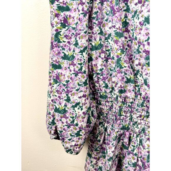 Anthropologie Pleione Floral Ruched Peplum Blouse Sz XS EUC - Picture 9 of 10